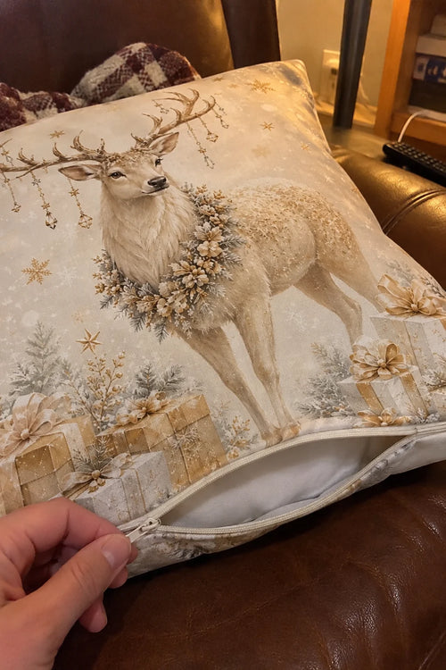 1/4 Pièces de Housses de Coussin Dorées pour Décoration de Noël en Polyester pour la Maison, la Voiture et le Canapé — photo